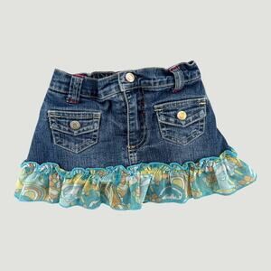 Ecko Red Baby Denim Skirt Ruffle Fairycore Cottagecore 12M